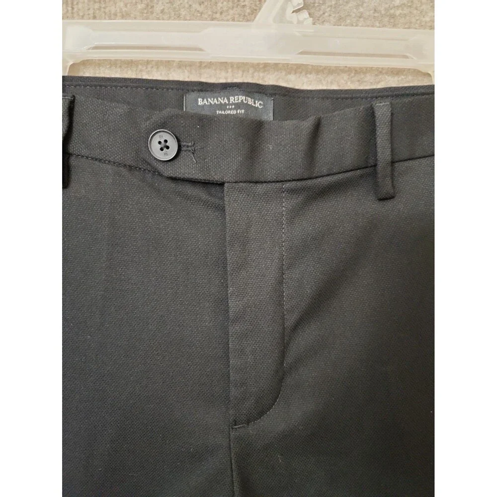 Banana Republic Yachter Suit Trouser Pants Mens 34x36(34) Black Tailored Fit NEW